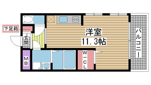 神戸市中央区雲井通の賃貸物件間取画像