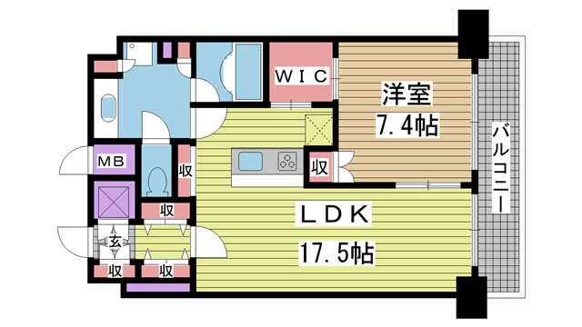 神戸市中央区磯上通の賃貸物件間取画像