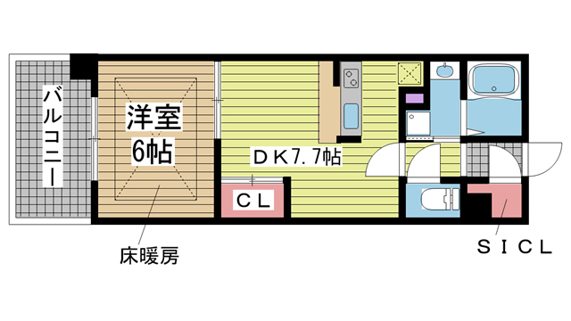 神戸市兵庫区駅南通の賃貸物件間取画像