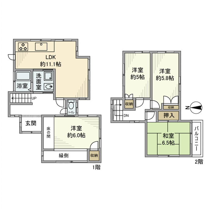 神戸市西区水谷の賃貸物件間取画像