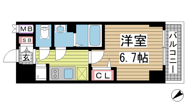 神戸市兵庫区羽坂通の賃貸物件間取画像