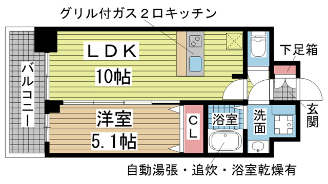 神戸市兵庫区駅南通の賃貸物件間取画像
