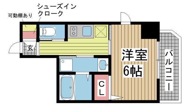 神戸市中央区楠町の賃貸物件間取画像