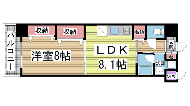 エスペランサ 302|神戸市垂水区川原(JR山陽本線垂水駅)のマンション間取 エスペランサ 302|神戸市垂水区川原(JR山陽本線垂水駅)のマンション間取