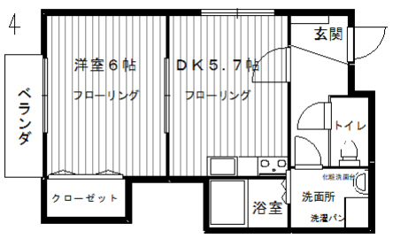 喜林マンション 404|神戸市中央区生田町(神戸市営地下鉄線新神戸駅)のマンション間取 喜林マンション 404|神戸市中央区生田町(神戸市営地下鉄線新神戸駅)のマンション間取