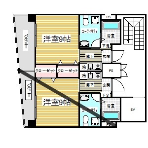 ポルト新神戸 402|神戸市中央区生田町(神戸市営地下鉄線新神戸駅)のマンション間取 ポルト新神戸 402|神戸市中央区生田町(神戸市営地下鉄線新神戸駅)のマンション間取