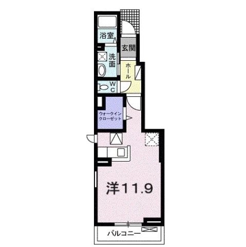 レヤリーライフⅡ 106|神戸市北区有野中町(神戸電鉄三田線岡場駅)のアパート間取 レヤリーライフⅡ 106|神戸市北区有野中町(神戸電鉄三田線岡場駅)のアパート間取