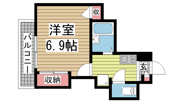 アミティエ六甲 102|神戸市灘区六甲町(JR東海道本線(近畿)六甲道駅)のマンション間取 アミティエ六甲 102|神戸市灘区六甲町(JR東海道本線(近畿)六甲道駅)のマンション間取
