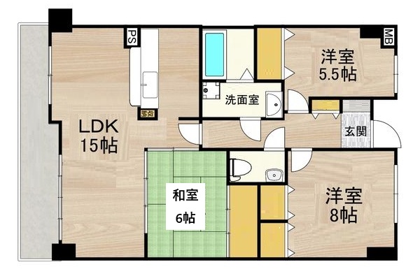 アーデンコート住吉川 402|神戸市東灘区魚崎南町(阪神本線魚崎駅)のマンション間取 アーデンコート住吉川 402|神戸市東灘区魚崎南町(阪神本線魚崎駅)のマンション間取