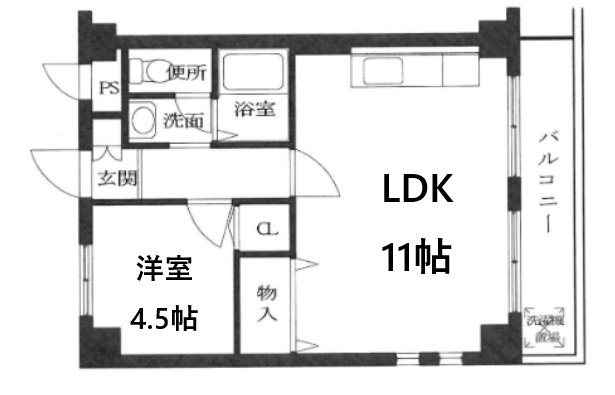 グランディア国体通り 403|神戸市中央区大日通(JR東海道本線(近畿)灘駅)のマンション間取 グランディア国体通り 403|神戸市中央区大日通(JR東海道本線(近畿)灘駅)のマンション間取