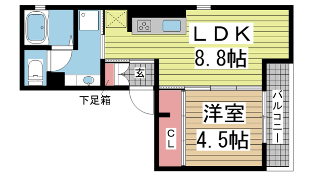 セジュール下山手通 305|神戸市中央区下山手通(JR東海道本線(近畿)神戸駅)のアパート間取 セジュール下山手通 305|神戸市中央区下山手通(JR東海道本線(近畿)神戸駅)のアパート間取