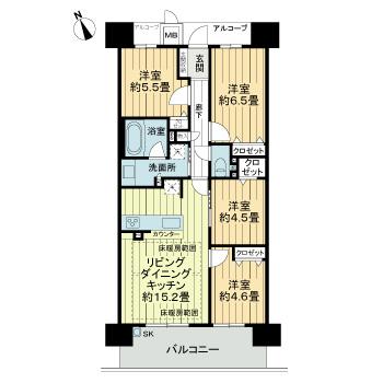 神戸市須磨区桜の杜の賃貸物件間取画像