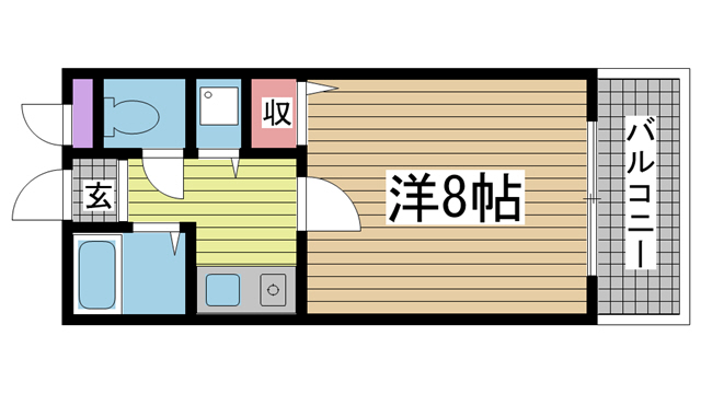 パインリッチⅠ 304|神戸市灘区岩屋北町(JR東海道本線(近畿)灘駅)のマンション間取 パインリッチⅠ 304|神戸市灘区岩屋北町(JR東海道本線(近畿)灘駅)のマンション間取