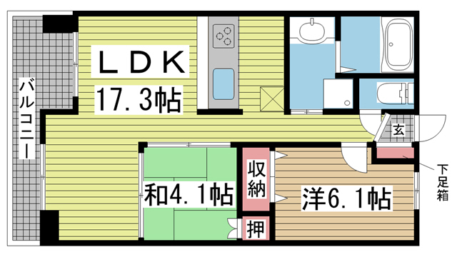 レジディア三宮東 1105|神戸市中央区磯上通(JR東海道本線(近畿)三ノ宮駅)のマンション間取 レジディア三宮東 1105|神戸市中央区磯上通(JR東海道本線(近畿)三ノ宮駅)のマンション間取