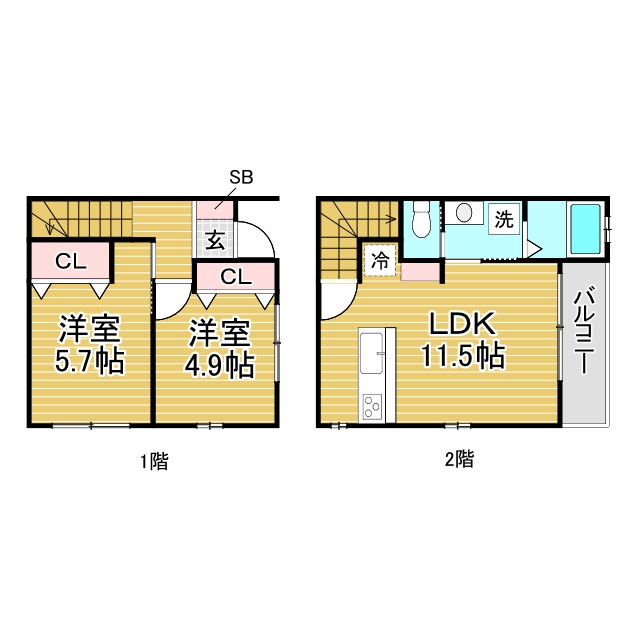 神戸市北区泉台の賃貸物件間取画像