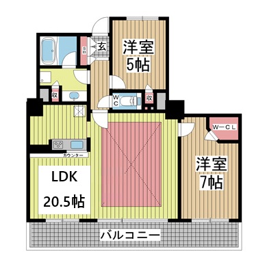 神戸市中央区伊藤町の賃貸物件間取画像