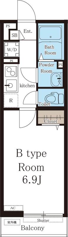 神戸市灘区神ノ木通の賃貸物件間取画像