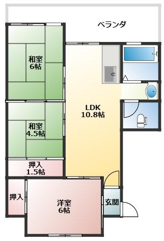 神戸市兵庫区浜山通の賃貸物件間取画像