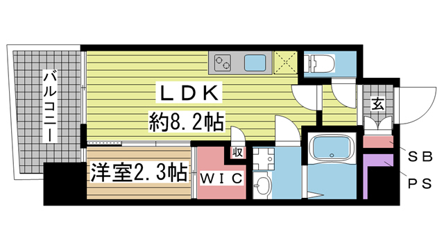 セレニテ三宮プリエ 601|神戸市中央区日暮通(阪急神戸線春日野道駅)のマンション間取 セレニテ三宮プリエ 601|神戸市中央区日暮通(阪急神戸線春日野道駅)のマンション間取