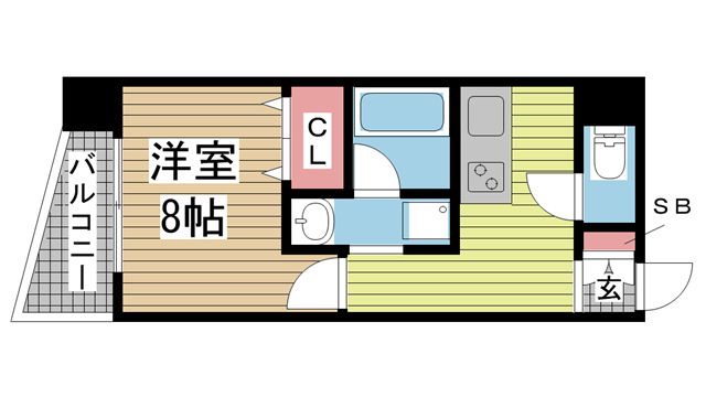 CITYSPIRE神戸元町Ⅰ 807|神戸市中央区元町通(JR東海道本線(近畿)元町駅)のマンション間取 CITYSPIRE神戸元町Ⅰ 807|神戸市中央区元町通(JR東海道本線(近畿)元町駅)のマンション間取
