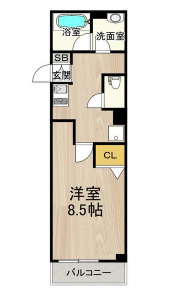 CITYSPIRE神戸元町Ⅰ 802|神戸市中央区元町通(JR東海道本線(近畿)元町駅)のマンション間取 CITYSPIRE神戸元町Ⅰ 802|神戸市中央区元町通(JR東海道本線(近畿)元町駅)のマンション間取