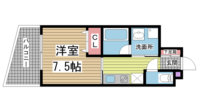 CITYSPIRE神戸元町Ⅰ 306|神戸市中央区元町通(JR東海道本線(近畿)元町駅)のマンション間取 CITYSPIRE神戸元町Ⅰ 306|神戸市中央区元町通(JR東海道本線(近畿)元町駅)のマンション間取