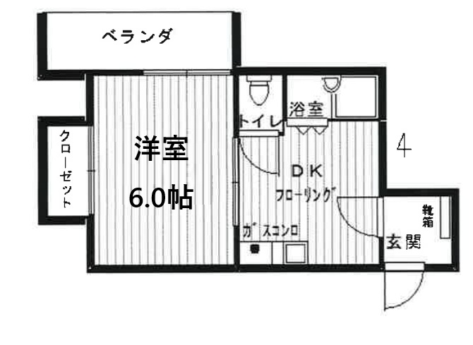 シャトー春日野 406|神戸市中央区宮本通(阪急神戸線春日野道駅)のマンション間取 シャトー春日野 406|神戸市中央区宮本通(阪急神戸線春日野道駅)のマンション間取