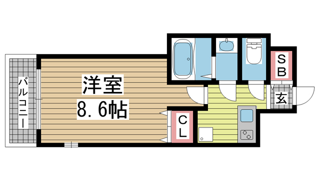 神戸山手アパートメント 102|神戸市中央区中山手通(JR東海道本線(近畿)元町駅)のマンション間取 神戸山手アパートメント 102|神戸市中央区中山手通(JR東海道本線(近畿)元町駅)のマンション間取