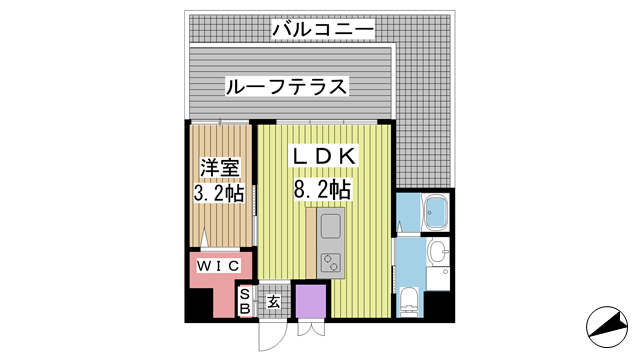 神戸市兵庫区西橘通の賃貸物件間取画像
