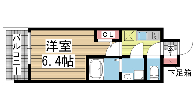 神戸市兵庫区船大工町の賃貸物件間取画像