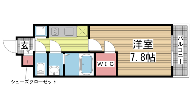 神戸市兵庫区東柳原町の賃貸物件間取画像