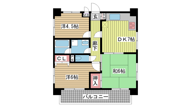 セントラルハイツ三宮東 301|神戸市中央区若菜通(JR東海道本線(近畿)三ノ宮駅)のマンション間取 セントラルハイツ三宮東 301|神戸市中央区若菜通(JR東海道本線(近畿)三ノ宮駅)のマンション間取