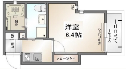 アクエリアス神戸 203|神戸市中央区神若通(阪急神戸線春日野道駅)のアパート間取 アクエリアス神戸 203|神戸市中央区神若通(阪急神戸線春日野道駅)のアパート間取