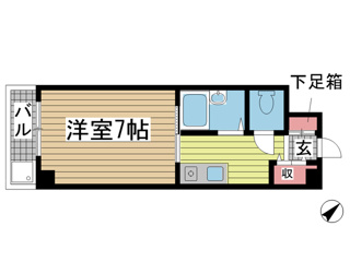 ライフかすがの 304|神戸市中央区筒井町(阪急神戸線春日野道駅)のマンション間取 ライフかすがの 304|神戸市中央区筒井町(阪急神戸線春日野道駅)のマンション間取