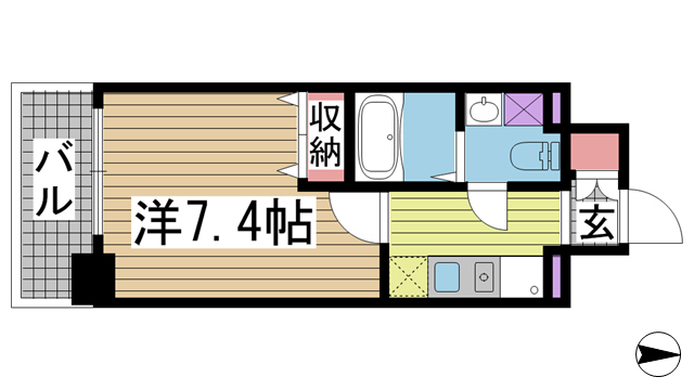 神戸市兵庫区門口町の賃貸物件間取画像