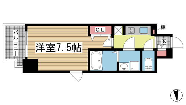 神戸市中央区花隈町の賃貸物件間取画像