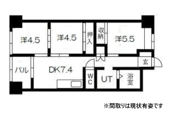 神戸市中央区中山手通の賃貸物件間取画像
