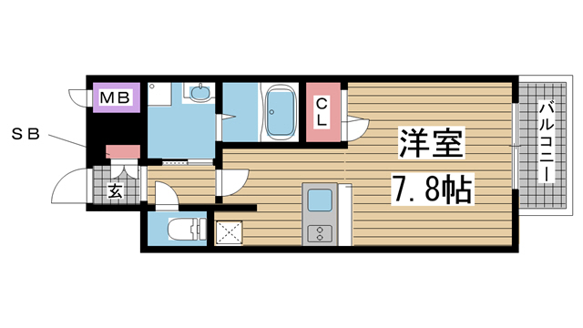 神戸市中央区二宮町の賃貸物件間取画像