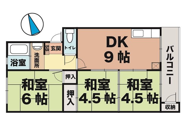 神戸市垂水区福田の賃貸物件間取画像