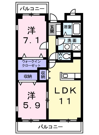 神戸市西区小山の賃貸物件間取画像