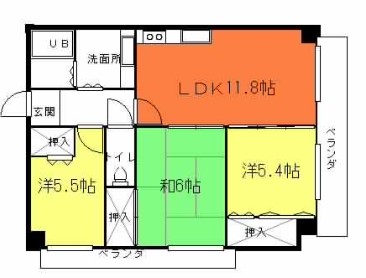 神戸市灘区岩屋北町の賃貸物件間取画像