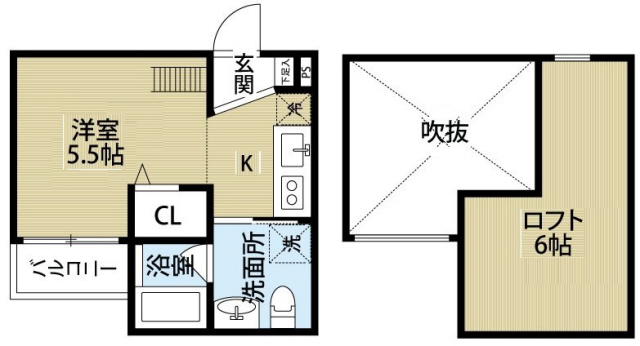 CUBE 201|神戸市長田区大塚町(神戸市営地下鉄線長田駅)のアパート間取 CUBE 201|神戸市長田区大塚町(神戸市営地下鉄線長田駅)のアパート間取