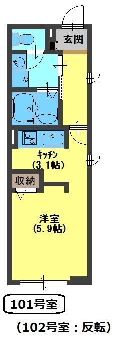 西宮市鳴尾町の賃貸物件間取画像