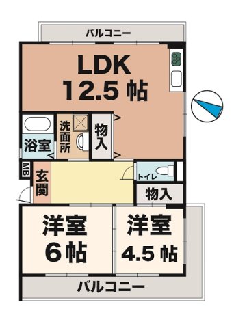 神戸市垂水区本多聞の賃貸物件間取画像