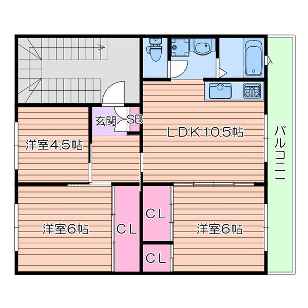 神戸市須磨区一ノ谷町の賃貸物件間取画像
