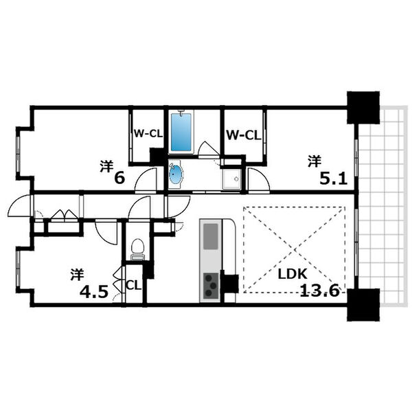 神戸市須磨区西落合の賃貸物件間取画像