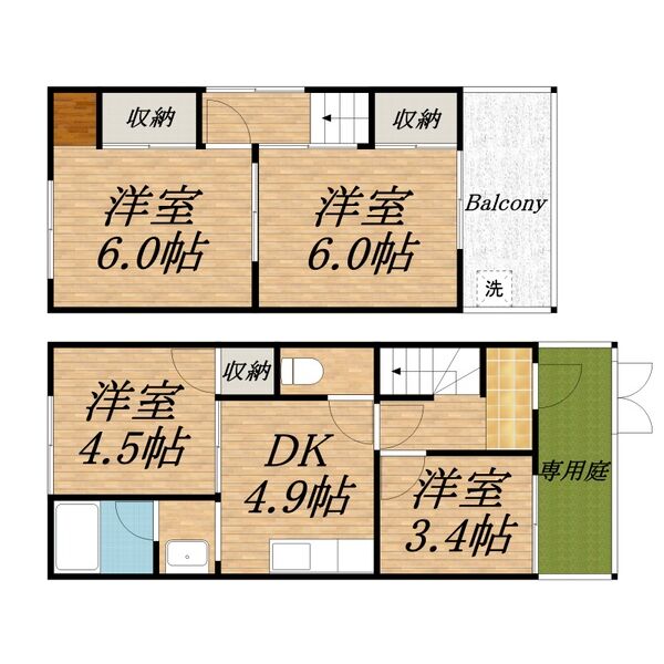 神戸市須磨区妙法寺の賃貸物件間取画像