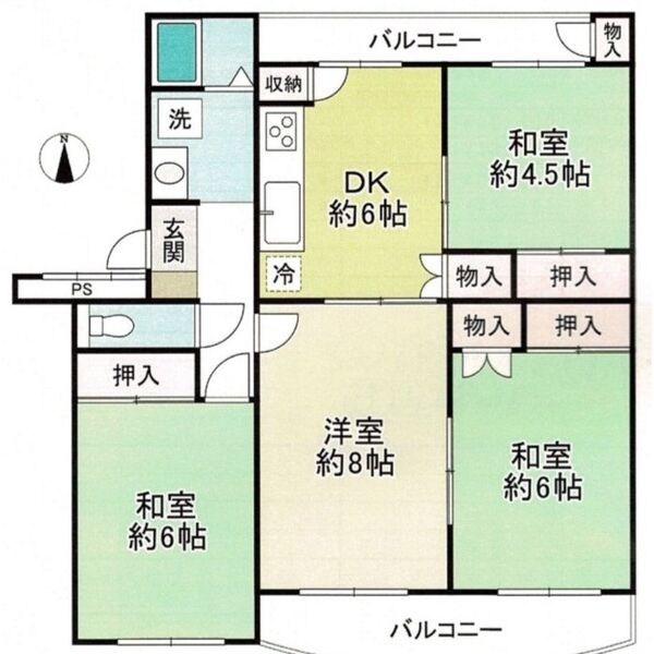 神戸市須磨区白川台の賃貸物件間取画像