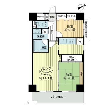 ライオンズプラザ神戸 0909|神戸市兵庫区新開地(神戸高速線新開地駅)のマンション間取 ライオンズプラザ神戸 0909|神戸市兵庫区新開地(神戸高速線新開地駅)のマンション間取