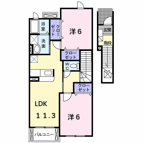 アン・ソレイエ・ジャルダン 202|加古川市野口町二屋(JR山陽本線東加古川駅)のアパート間取 アン・ソレイエ・ジャルダン 202|加古川市野口町二屋(JR山陽本線東加古川駅)のアパート間取